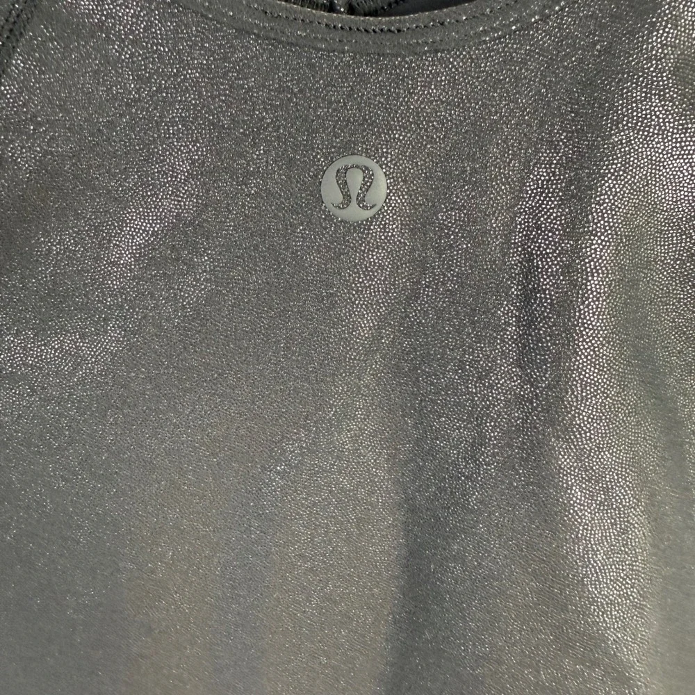 NWT Lululemon Align Long Sleeve Crop Top in Shine Size 4 Scoop Neck Black